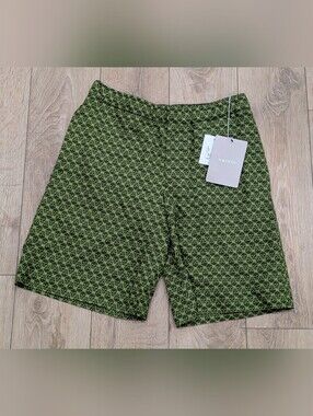 $990 Mens McQueen Skull Jacquard Pajama Shorts Absynthe 52 US 36